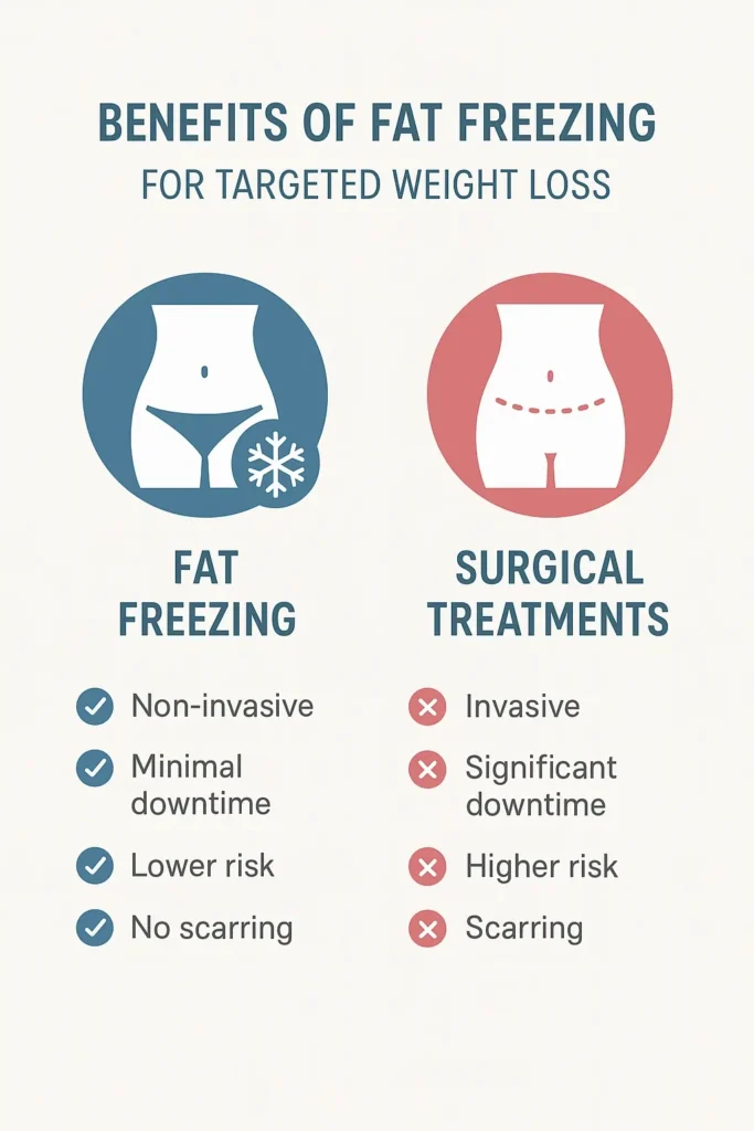 graphic showing the benefits of fat freezing South Kensington